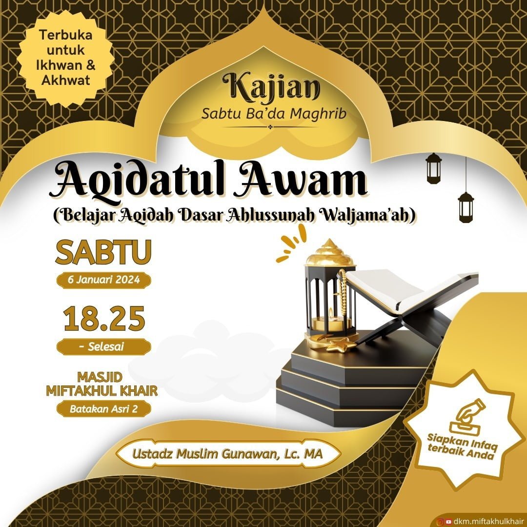 Kajian Sabtu Ba'da Maghrib: Aqidatul Awam