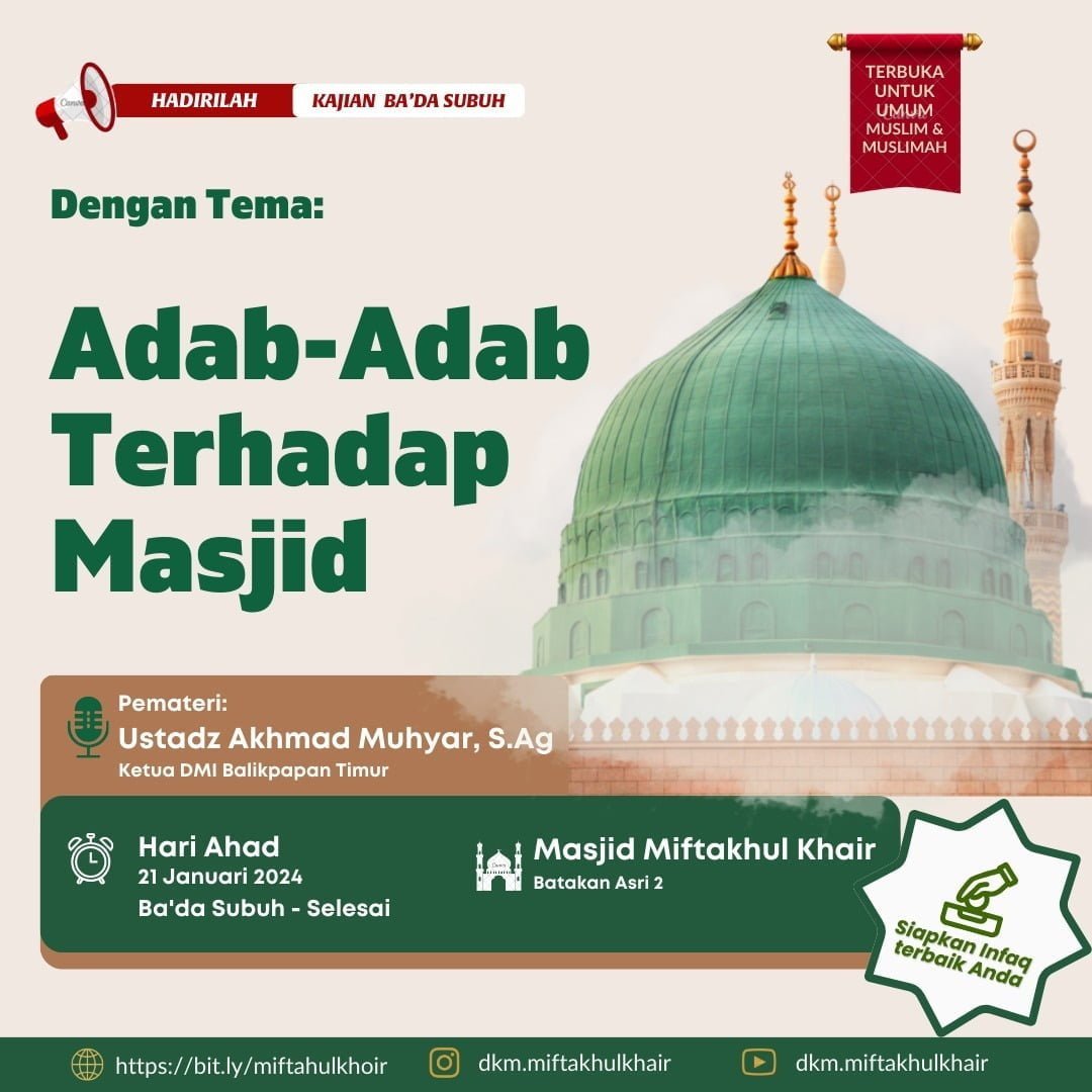 Kajian Ba'da Subuh: Adab-Adab Terhadap Masjid