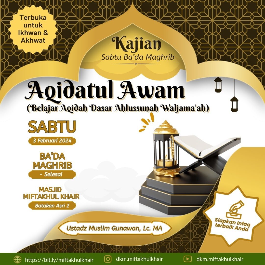 Kajian Sabtu Ba'da Maghrib: Aqidatul Awam bagian 2